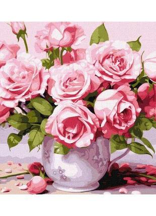 Картина за номерами "рожеві троянди" 40х50 см