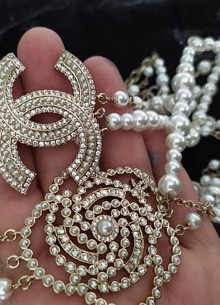 Перлинове намисто chanel, довжина 114см.