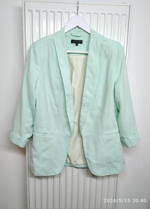 Жакет м'ятного кольору рукав 3/42 фото