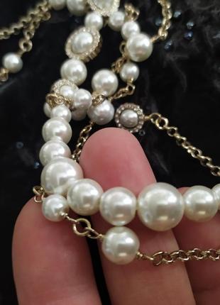 Перлинове намисто chanel, довжина 114см.