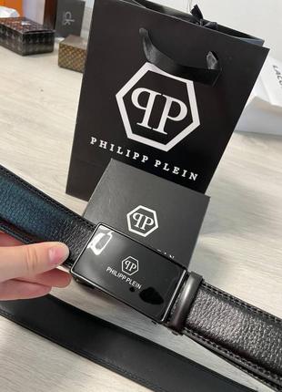 Ремень автомат 3,5см черный из эко кожи набор + бокс, ремень мужской пояс в стиле...