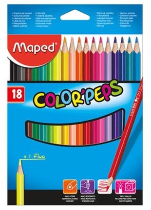 Карандаши цветные maped color peps classic 18 цв. (mp.183218) - топ продаж!