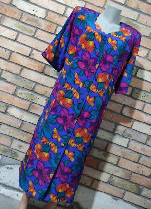 Тайский шелк шикарное миди платье винтаж большой размер