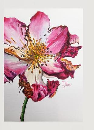 Картина аквареот 15х21 см цветок