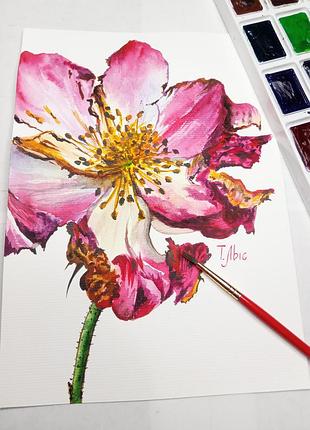 Картина аквареот 15х21 см цветок