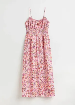Бавовняна сукня міді з квітковим принтом h&m р s