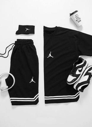 Крутой комплект брендовый nike jordan мужской футболка и шорты