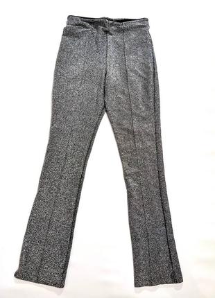Женские брюки zara / размер s / zara / брюки клеш / расклешенные брюки / блестящие брюки / вечерние брюки)1