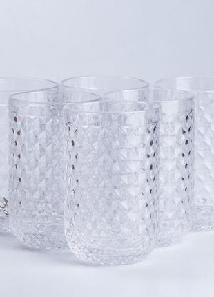Набор стаканов из толстого стекла 6 шт по 450 мл прозрачный