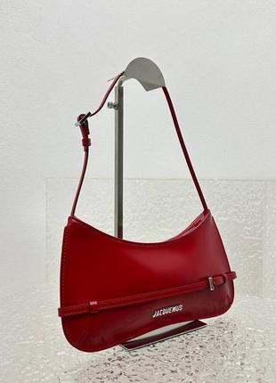 Сумка jacquemus красная бордовая3 фото