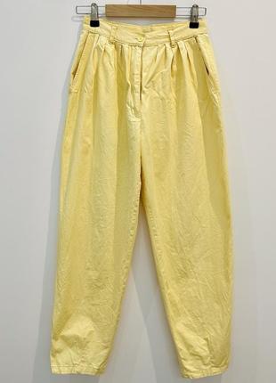 Винтажные лимонные брюки-бананы с защипами дизайнера ackermann