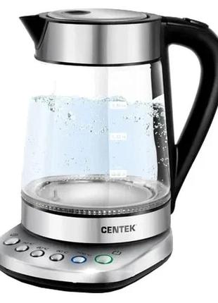 Електрочайник з підсвічуванням sokany sk-09003 electric kettle 2200w 1,7l прозорий чайник