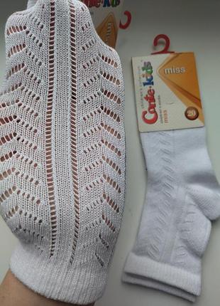 Белые ажурные носочки conte-kids 20, 22
