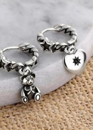 Серьги серебро оригинальные silver little bear 🐻