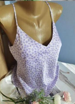 Брендовая атласная майка топ размера m