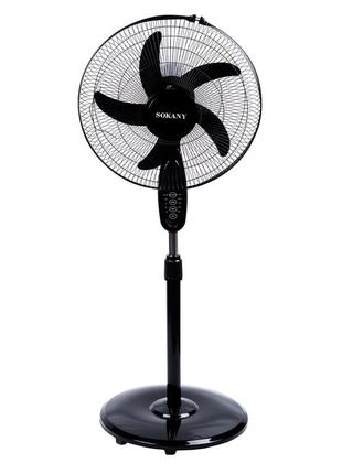 Вентилятор напольный sokany stand fan 3 скорости 5 металлических лопастей напольный вентилятор