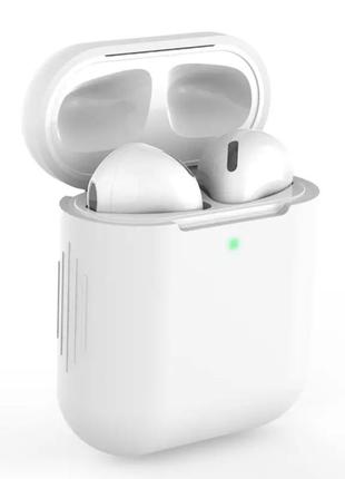 Силіконовий чохол для навушників airpods 2 (білий)