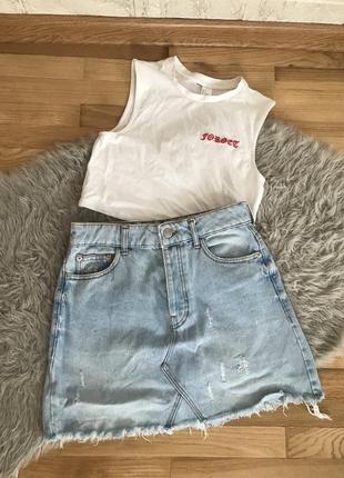 Джинсовая юбка + топ