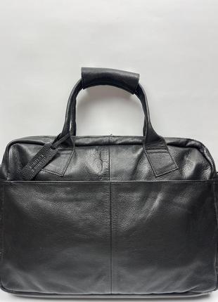 Большая кожаная фирменная сумка для ноутбука (2 отдела)