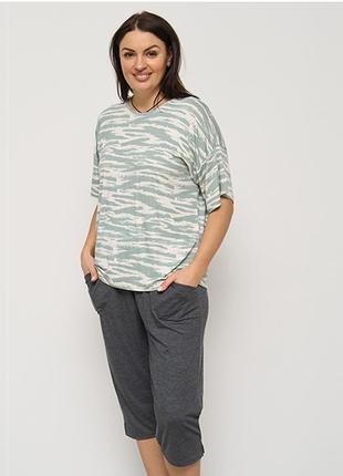 Піжама жіноча бриджи та футболка "абстракція" 15346