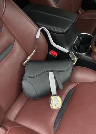 Сумка в стиле christian dior saddle bag with strap black