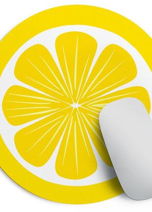 Круглий килимок для мишки лимон