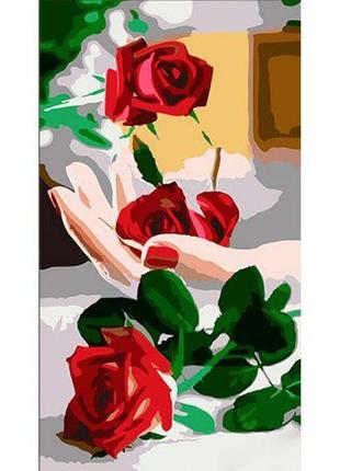 Картина за номерами "троянда на руці" 50х25 см