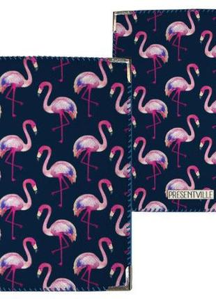 Обложка на паспорт розовый фламинго