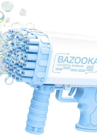 Генератор мильних бульбашок bazooka colorful bubbles кулемет базука синій 36 отворів
