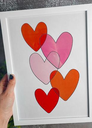 Постер у рамці a3 серце на сердечку