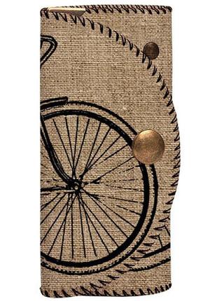 Ключниця для сумки (текстиль) велосипед ретро
