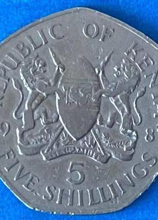 Монета кении 5 шиллингов 1983 г.