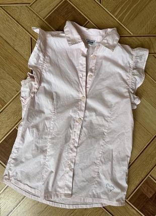 Розовая блузка без рукавов для девочки piazza italia 9-10 лет блуза пудра