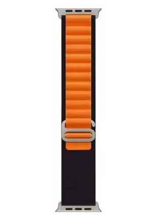 Ремінець для годинника apple watch alpine loop 42/44/45/49mm 6.orange-black