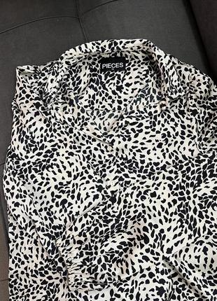 Женская блуза, рубашка, леопардовый принт, бренд pieces