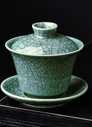 Гайвань треснувший лёд ёмкость 100 мл посуда для чайной церемонии, используется в китайской чайной традиции