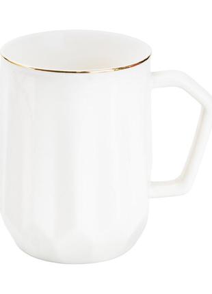 Чашка керамическая для чая и кофе 400 мл кружка универсальная белая
