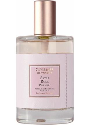 Французькі інтер'єрні парфуми - спрей для кімнати рожевий сатин 100 мл collines de provence