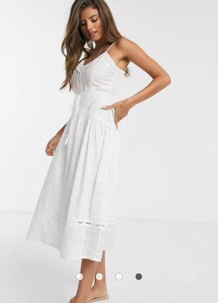 Біла бавовняна сукня міді, сукня для фотосесії