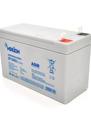 Акумуляторна батарея merlion agm gp1290l5 12 v 9 ah (спец клема) ( 150 x 65 x  95 (100) ) white q5