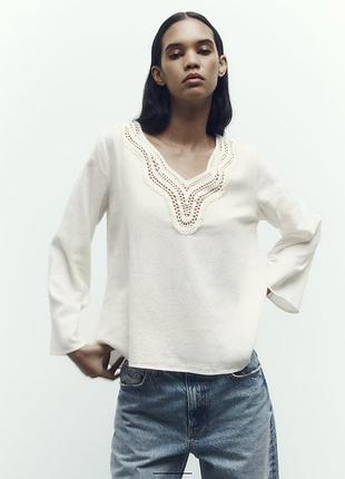 Лляна блузка zara