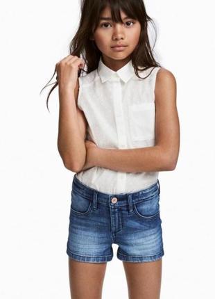 Шорты джинсовые на девочку 8-10 лет, 134-140 см