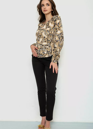 Блуза женская шифоновая, цвет темно-бежевый, 186r198