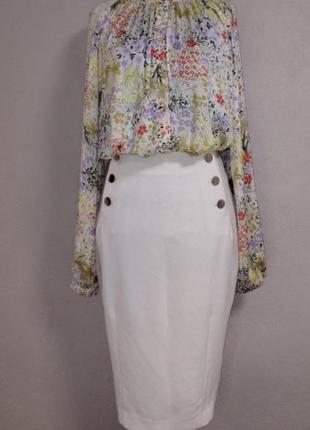 Женская блузка с цветочным принтом и пышными рукавами per una, размер 10, крупнобритания