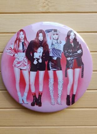 Значок металлический на булавке блэк пинк black pink 7.5 см (арт 5)