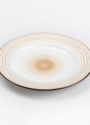 Тарелка обеденная круглая 20.5 см плоская керамическая