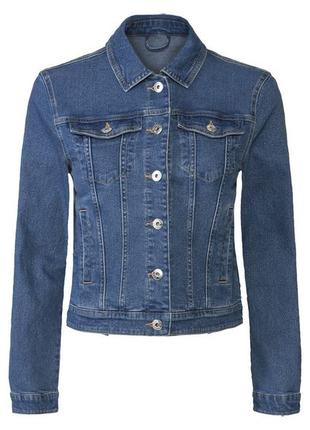 Джинсовая куртка прямого кроя для женщины esmara lidl 416948 42(m) синий