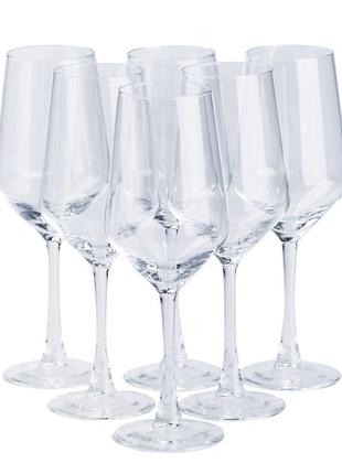 Набор бокалов для шампанского 6 штук стеклянный прозрачный высокий