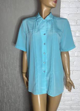 Вінтажна блуза на ґудзиках блузка з комірцем великого розміру вінтаж mackays,  xxxl 54p.