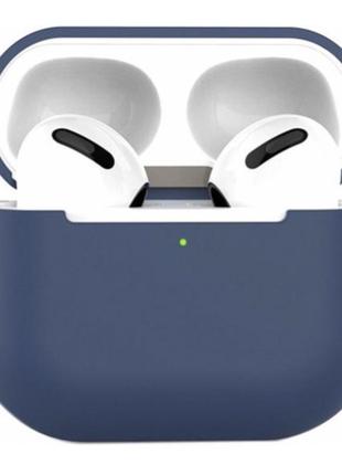 Силиконовый чехол для наушников airpods 3 (темно-синий)